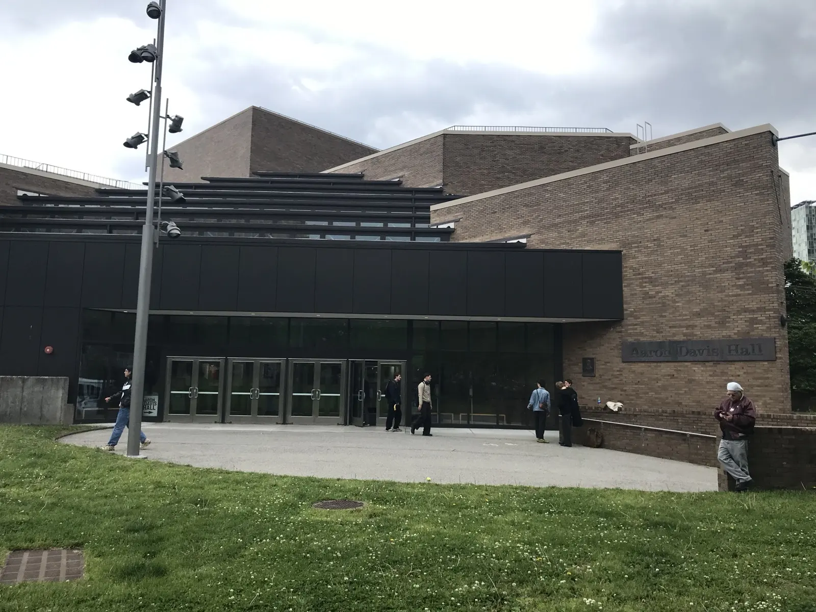 The entrance to Aaron Davis Hall on the City College campus in Harlem.